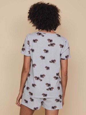Hippos V-neck T-shirt en Shorts set Dames from SNURK