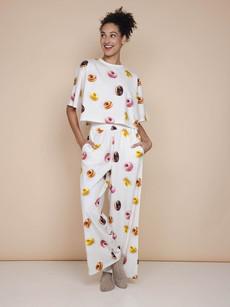 Donuts Cropped T-Shirt en Wijde broek set Dames via SNURK