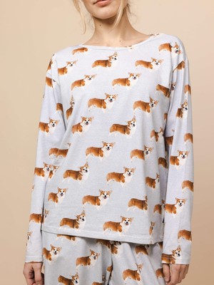 Corgi Time T-shirt lange mouwen Dames from SNURK