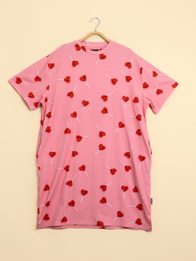 Lollipop Love Relaxed Tee Dress Dames from SNURK