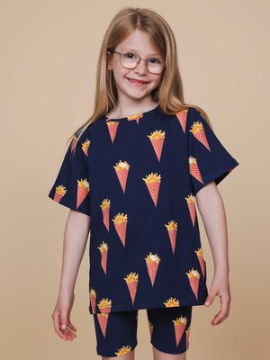 Fries Navy T-shirt Kids from SNURK
