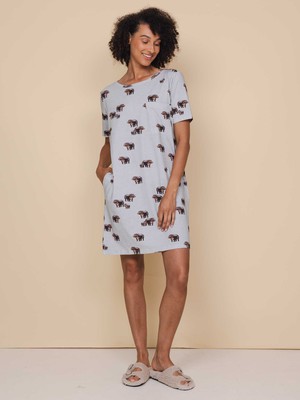 Hippos T-shirt Dress Dames from SNURK
