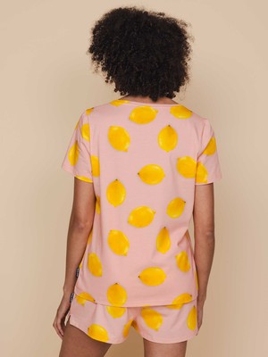 Lemon V-neck T-shirt en Shorts set Dames from SNURK