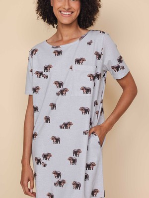 Hippos T-shirt Dress Dames from SNURK