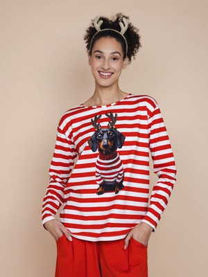 Pierre Xmas Long Sleeve T-shirt en Wijde broek set Dames from SNURK