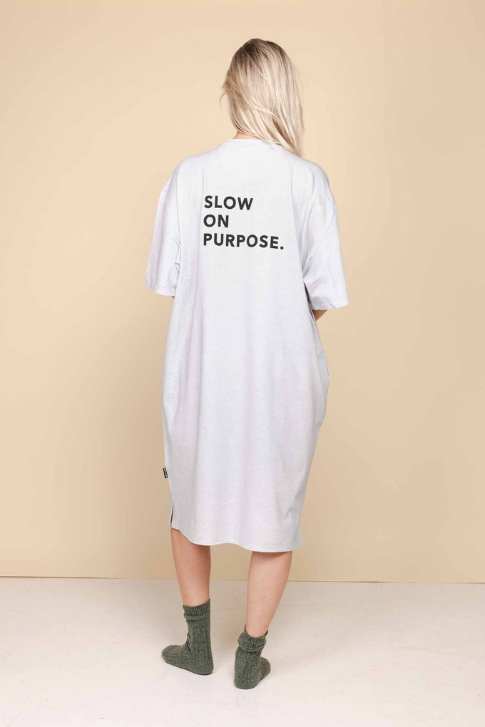 Slow Grey Relaxed Tee Dress Dames from SNURK
