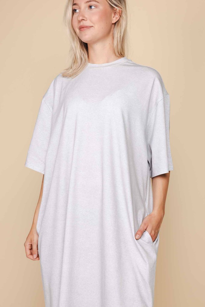 Slow Grey Relaxed Tee Dress Dames from SNURK