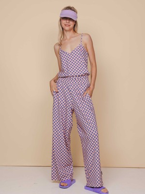 Check Topje en Wijde broek set Dames from SNURK