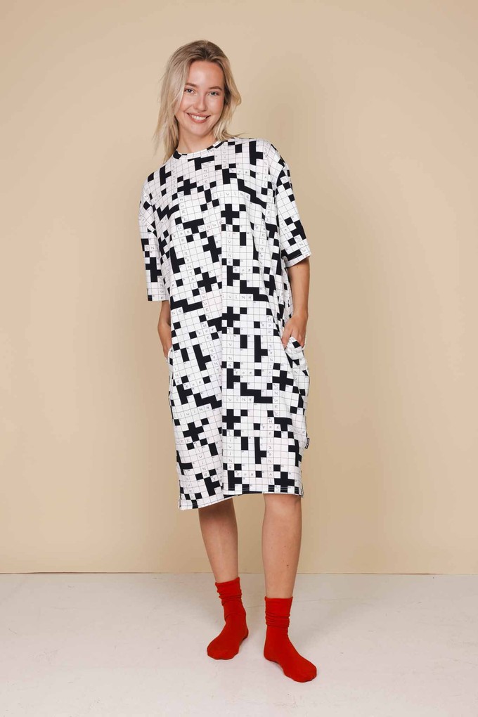 Crossword Relaxed Tee Dress Dames from SNURK