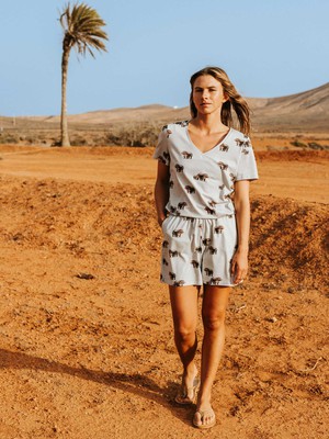 Hippos V-neck T-shirt en Shorts set Dames from SNURK