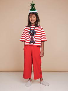 Pierre Xmas Cropped T-shirt en Wijde broek set Kids via SNURK