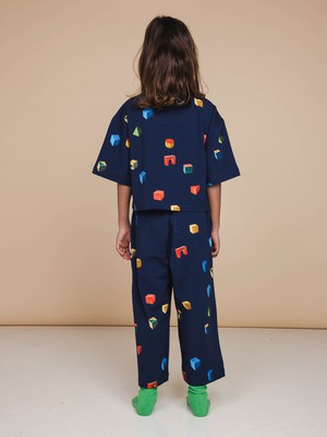 Building Blocks Cropped T-shirt en Wijde broek set Kids from SNURK