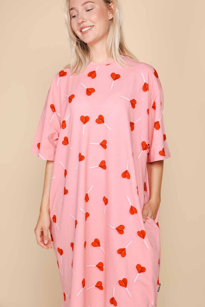 Lollipop Love Relaxed Tee Dress Dames from SNURK
