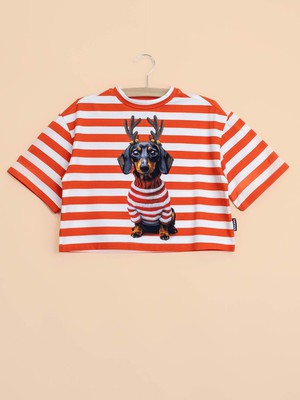 Pierre Xmas Cropped T-Shirt Kids from SNURK