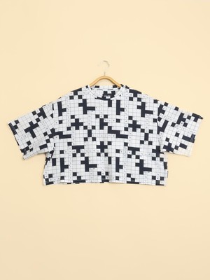 Crossword Cropped T-shirt Dames from SNURK