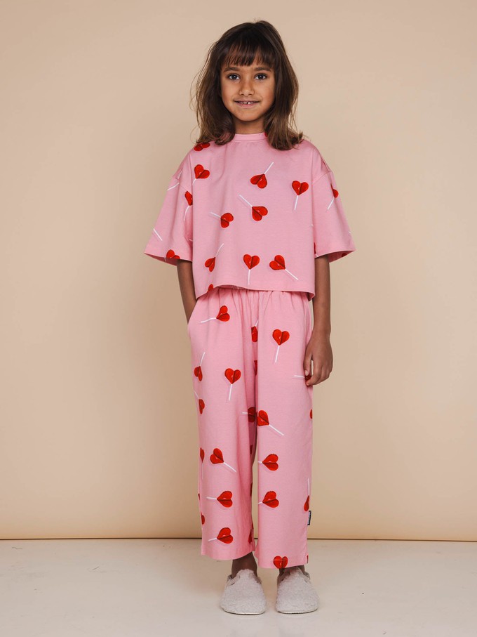 Lollipop Love Cropped T-shirt en Wijde broek set Kids from SNURK