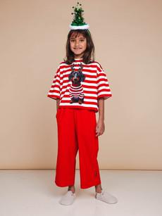 Pierre Xmas Cropped T-shirt en Wijde broek set Kids via SNURK