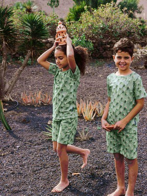 Cozy Cactus T-shirt en Korte broek set Kinderen from SNURK