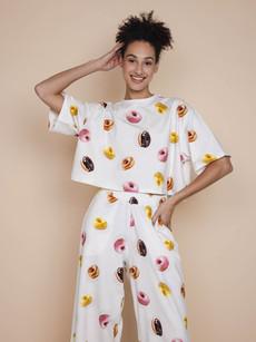 Donuts Cropped T-shirt Dames via SNURK