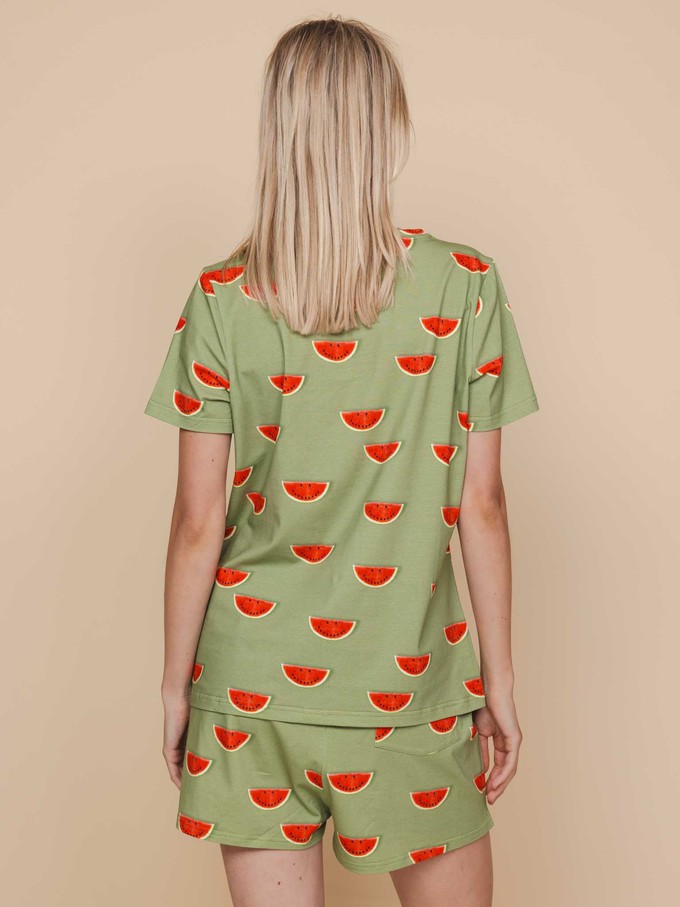 Watermelon V-neck T-shirt en Shorts set Dames from SNURK