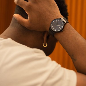 Black Solar Watch | Brown Vegan Leather from Solios Watches