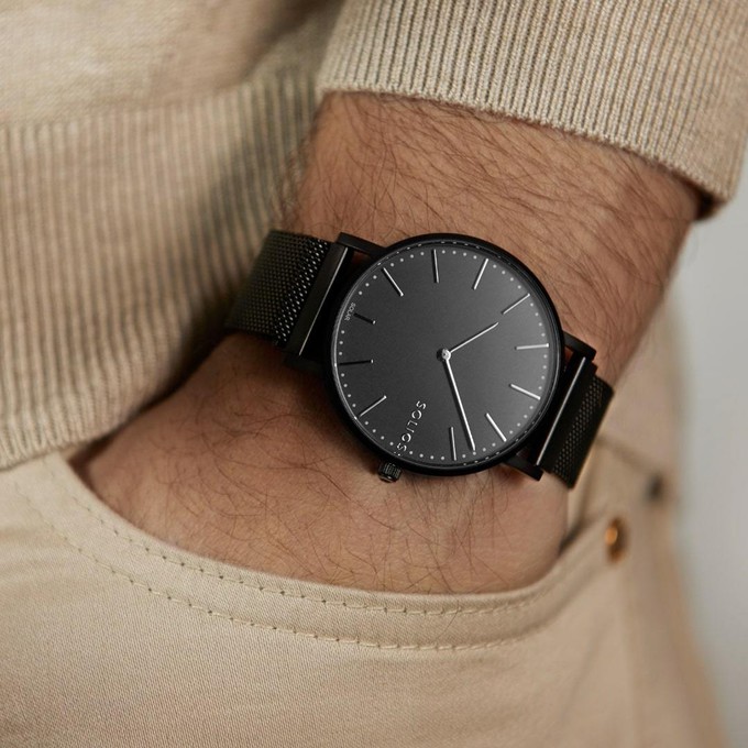 Black Solar Watch | Black Vegan Leather from Solios Watches