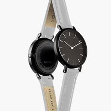 Black Mini Solar Watch | Grey Vegan Leather van Solios Watches