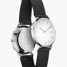 White Solar Watch | Black Mesh van Solios Watches