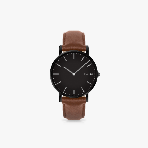 Black Solar Watch | Brown Vegan Leather from Solios Watches