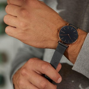 Black Solar Watch | Grey Mesh from Solios Watches