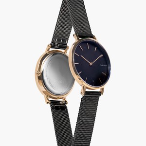 Black Mini Solar Watch | Black Mesh from Solios Watches