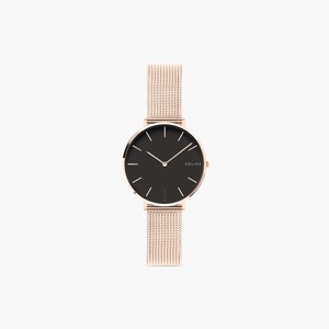 Black Mini Solar Watch | Rose Gold Mesh from Solios Watches
