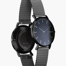 Black Solar Watch | Grey Mesh van Solios Watches