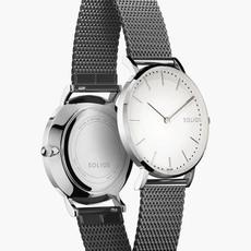 White Solar Watch | Grey Mesh van Solios Watches