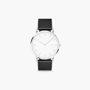 White Solar Watch | Black Mesh from Solios Watches