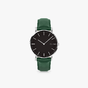 Black Solar Watch | Green Vegan Leather from Solios Watches