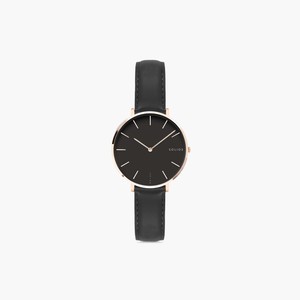 Black Mini Solar Watch | Black Vegan Leather from Solios Watches