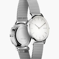 White Solar Watch | Silver Mesh van Solios Watches