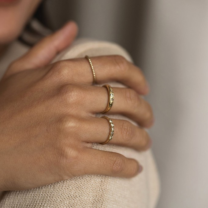 Five diamond ring - Gold 14k & Diamonds from Solitude the Label