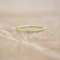 Dotted Diamond Ring - Gold 14k via Solitude the Label