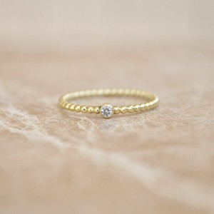 Dotted Diamond Ring - Gold 14k from Solitude the Label