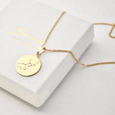 Zodiac Necklace (Choose your own sign) - Silver or Gold 14k van Solitude the Label