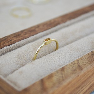 Citrine baguette Ring - Gold 14k from Solitude the Label