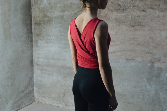 Reversible Knot Top - Radiantly Red from Solitude the Label