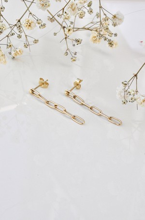 Chain Earpins - Gold 14k from Solitude the Label