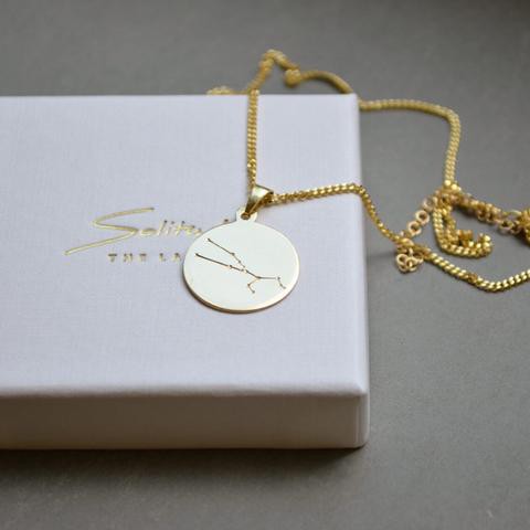 Zodiac Necklace (Choose your own sign) - Silver or Gold 14k from Solitude the Label