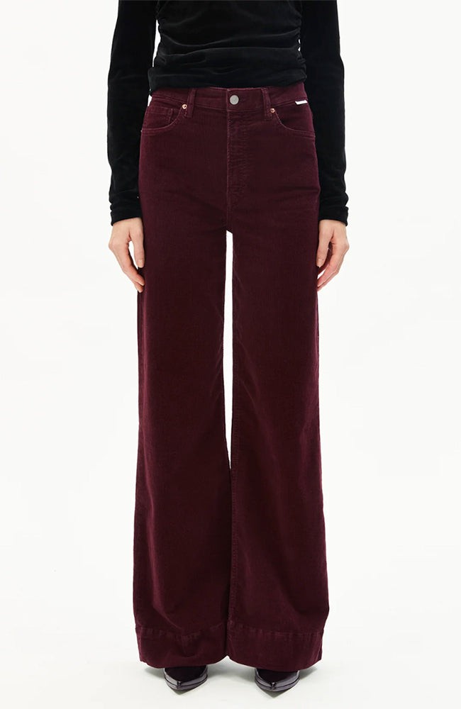 Murliaa corduroy broek dark cranberry from Sophie Stone