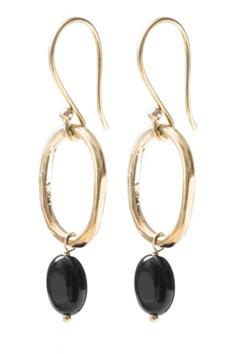 Graceful oorbellen Black Onyx goud via Sophie Stone