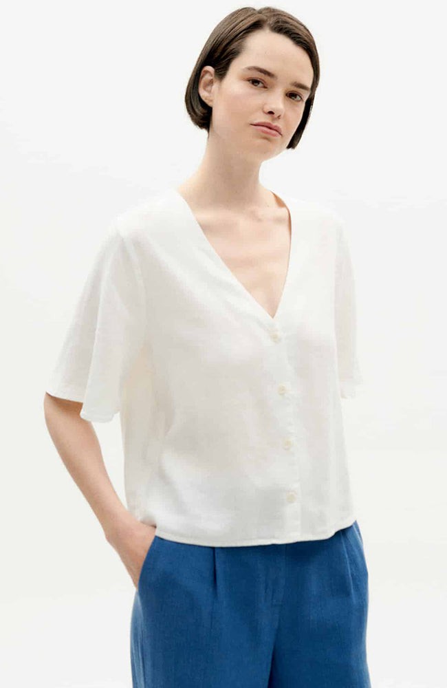 White hemp Libelula blouse from Sophie Stone