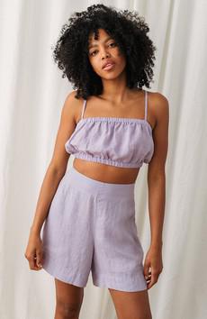 Vaxholm shorts light purple via Sophie Stone